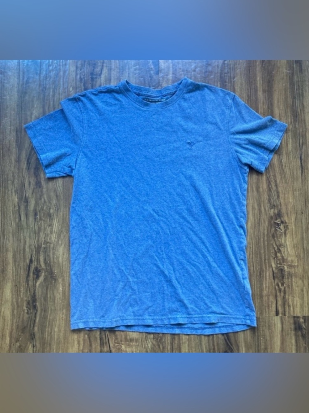 American Eagle Outfitters Men's Heather Blue Crew Tee